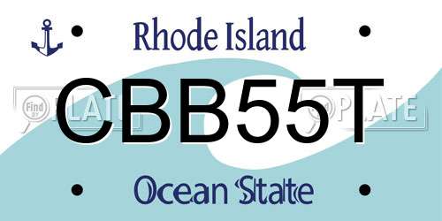 CBB55T Rhode Island License Plate
