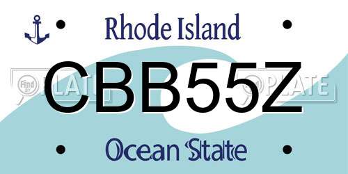 CBB55Z Rhode Island License Plate