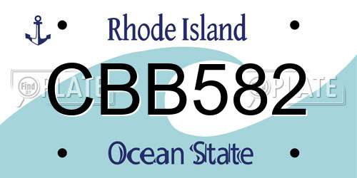 CBB582 Rhode Island License Plate