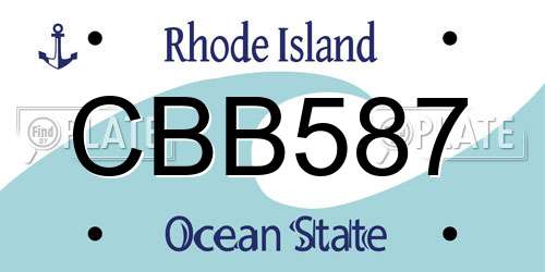 CBB587 Rhode Island License Plate