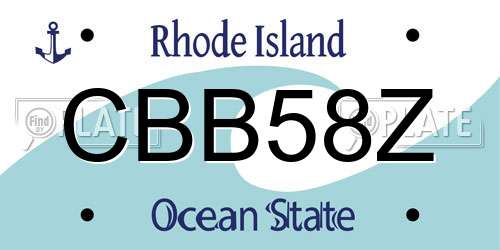 CBB58Z Rhode Island License Plate