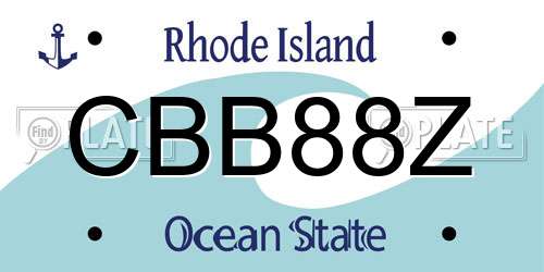 CBB88Z Rhode Island License Plate