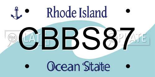 CBBS87 Rhode Island License Plate