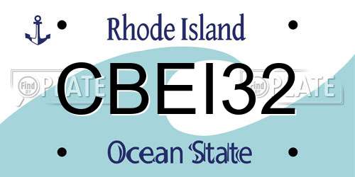 CBEI32 Rhode Island License Plate
