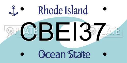 CBEI37 Rhode Island License Plate