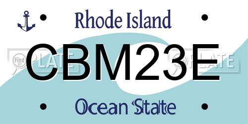 CBM23E Rhode Island License Plate