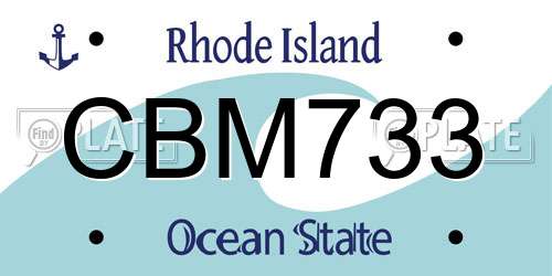 CBM733 Rhode Island License Plate