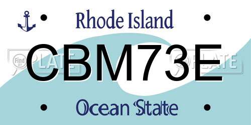 CBM73E Rhode Island License Plate
