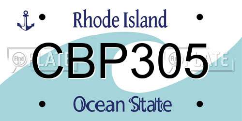 CBP305 Rhode Island License Plate