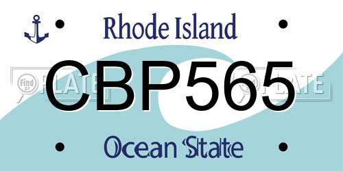 CBP565 Rhode Island License Plate