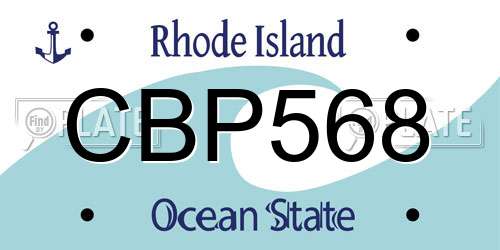 CBP568 Rhode Island License Plate