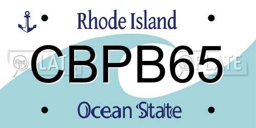 CBPB65 Rhode Island License Plate