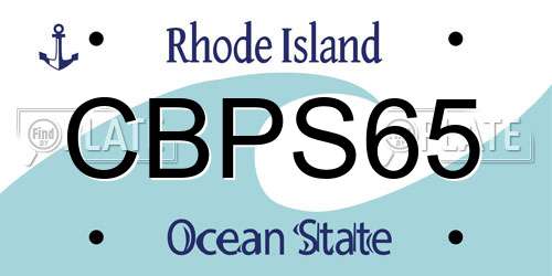 CBPS65 Rhode Island License Plate