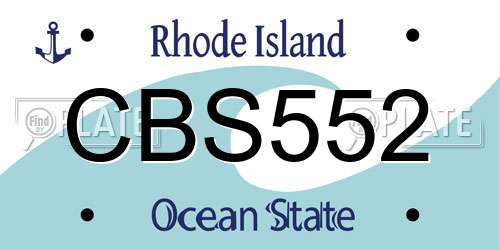 CBS552 Rhode Island License Plate
