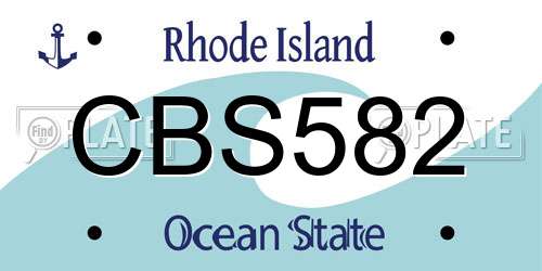CBS582 Rhode Island License Plate
