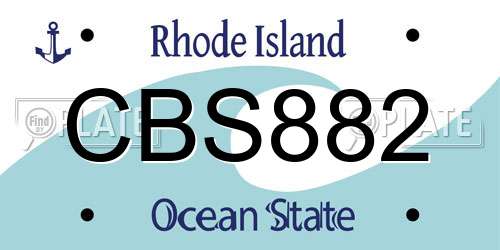 CBS882 Rhode Island License Plate