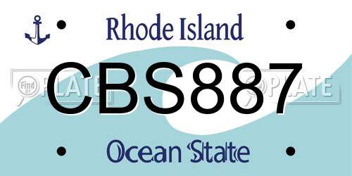 CBS887 Rhode Island License Plate