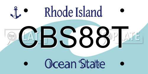 CBS88T Rhode Island License Plate