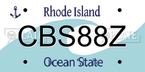 CBS88Z Rhode Island License Plate