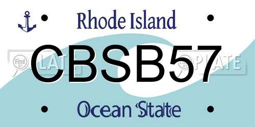 CBSB57 Rhode Island License Plate