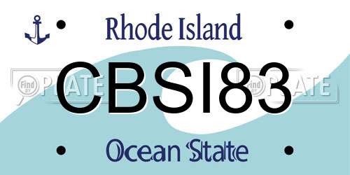 CBSI83 Rhode Island License Plate