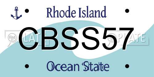 CBSS57 Rhode Island License Plate