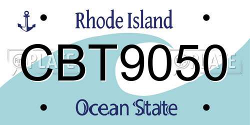 CBT9050 Rhode Island License Plate