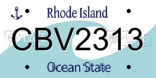 CBV2313 Rhode Island License Plate