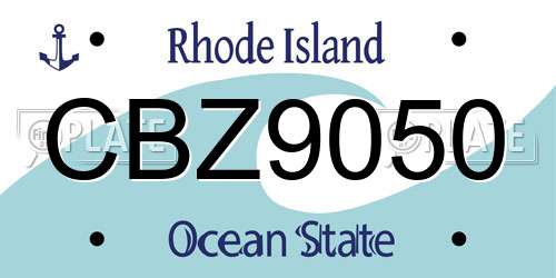 CBZ9050 Rhode Island License Plate