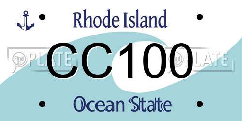 CC100 Rhode Island License Plate