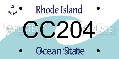 CC204 Rhode Island License Plate