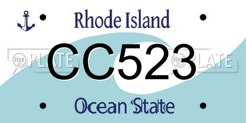 CC523 Rhode Island License Plate