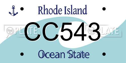 CC543 Rhode Island License Plate