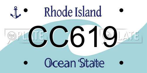 CC619 Rhode Island License Plate