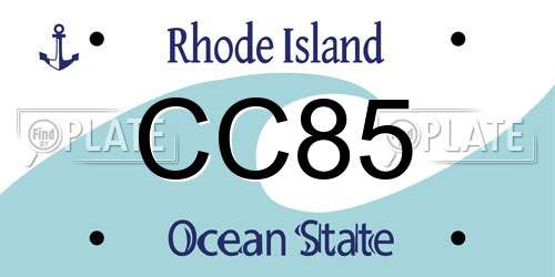 CC85 Rhode Island License Plate