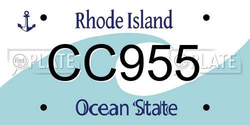 CC955 Rhode Island License Plate
