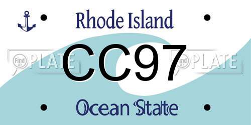 CC97 Rhode Island License Plate
