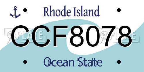 CCF8078 Rhode Island License Plate
