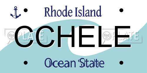 CCHELE Rhode Island License Plate