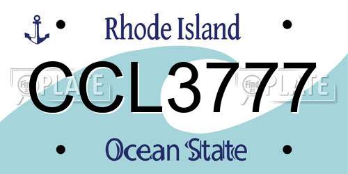 CCL3777 Rhode Island License Plate