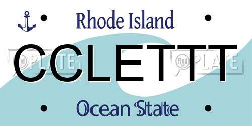 CCLETTT Rhode Island License Plate
