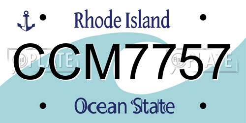 CCM7757 Rhode Island License Plate