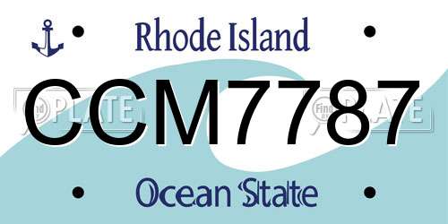 CCM7787 Rhode Island License Plate