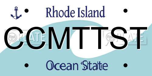 CCMTTST Rhode Island License Plate