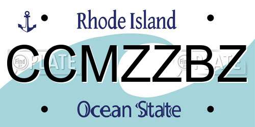 CCMZZBZ Rhode Island License Plate