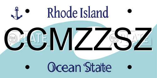 CCMZZSZ Rhode Island License Plate
