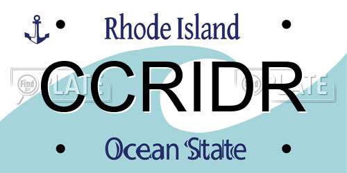 CCRIDR Rhode Island License Plate