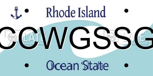 CCWGSSG Rhode Island License Plate