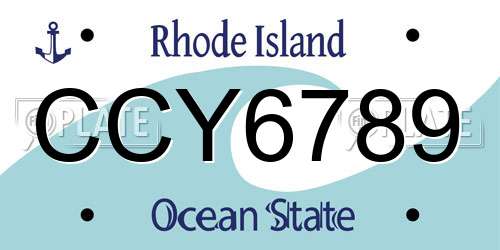 CCY6789 Rhode Island License Plate