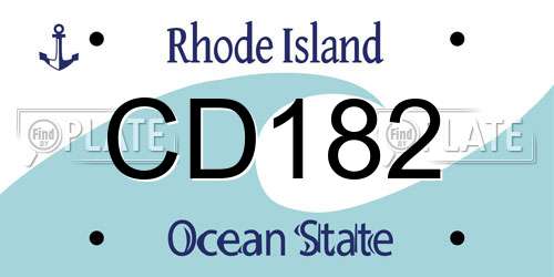 CD182 Rhode Island License Plate